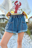 Mineral Washed Denim Shorts