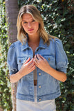 Puff Sleeve Denim Jacket