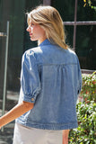 Puff Sleeve Denim Jacket