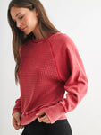 Cozy Waffle Knit Pullover