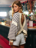 Open Back Stripe Top
