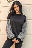 Tweed Sleeve Pullover