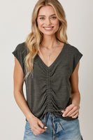 Front Ruched Knit Top