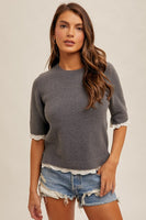 Lace Trim Sweater