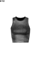 Metallic Crop Tanks