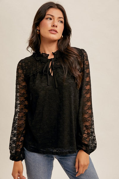 Front Tie Lace Top