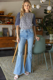 Mixed Pattern Puff Top