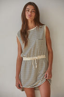 SWEN STRIPED SLEEVELESS MINI DRESS