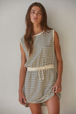 SWEN STRIPED SLEEVELESS MINI DRESS