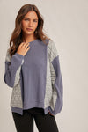 Mixed Fabric Pullover