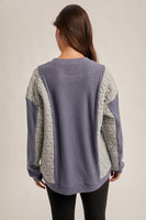 Mixed Fabric Pullover