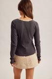 Lace Detail Rib Top