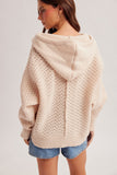 Half Button Down Hoodie Sweater- Two Color Options