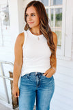 Ruffle Trim Ribbed Tank- Multiple Colors