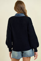 Denim Contrast Sweater
