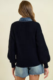 Denim Contrast Sweater
