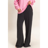 Drawstring Pintuck Wide Leg Pants