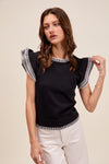 Ruffle Sleeve Knit Top