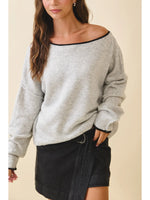 Drop Shoulder Fuzzy Pullover