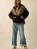 Colorblock Sherpa Fleece Zip-Up