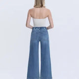 High Rise Elastic Waistband Jeans