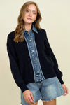 Denim Contrast Sweater