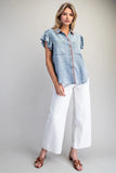 Snow Washed Denim Top