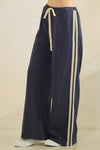 Lace Stipe Terry Pant