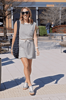 SWEN STRIPED SLEEVELESS MINI DRESS