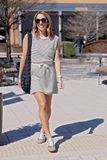 SWEN STRIPED SLEEVELESS MINI DRESS