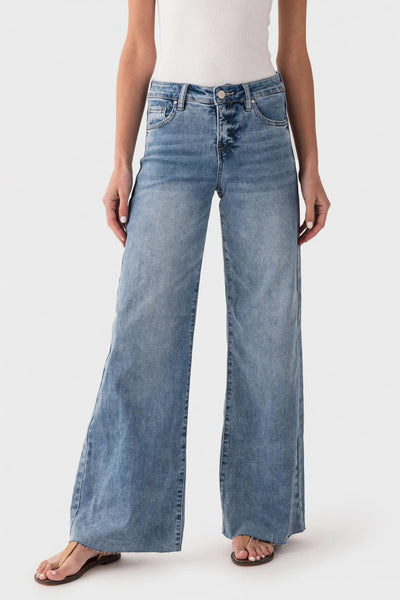 Tummy Control High Rise Ankle Pallazo Jeans