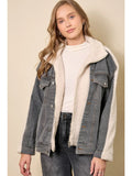 Denim Mixed Sherpa Jacket