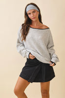 Drop Shoulder Fuzzy Pullover
