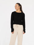 Ribbed  Thumbhole Top