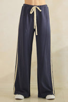 Lace Stipe Terry Pant