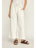 Drawstring Wide Leg Stitch Detail Pants