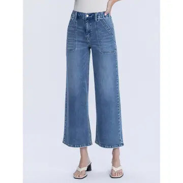 High Rise Elastic Waistband Jeans