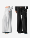 Fleece Oversized Mid Rise Sweatpants With Raw Hem